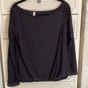 Denise Cronwall black eyelet top